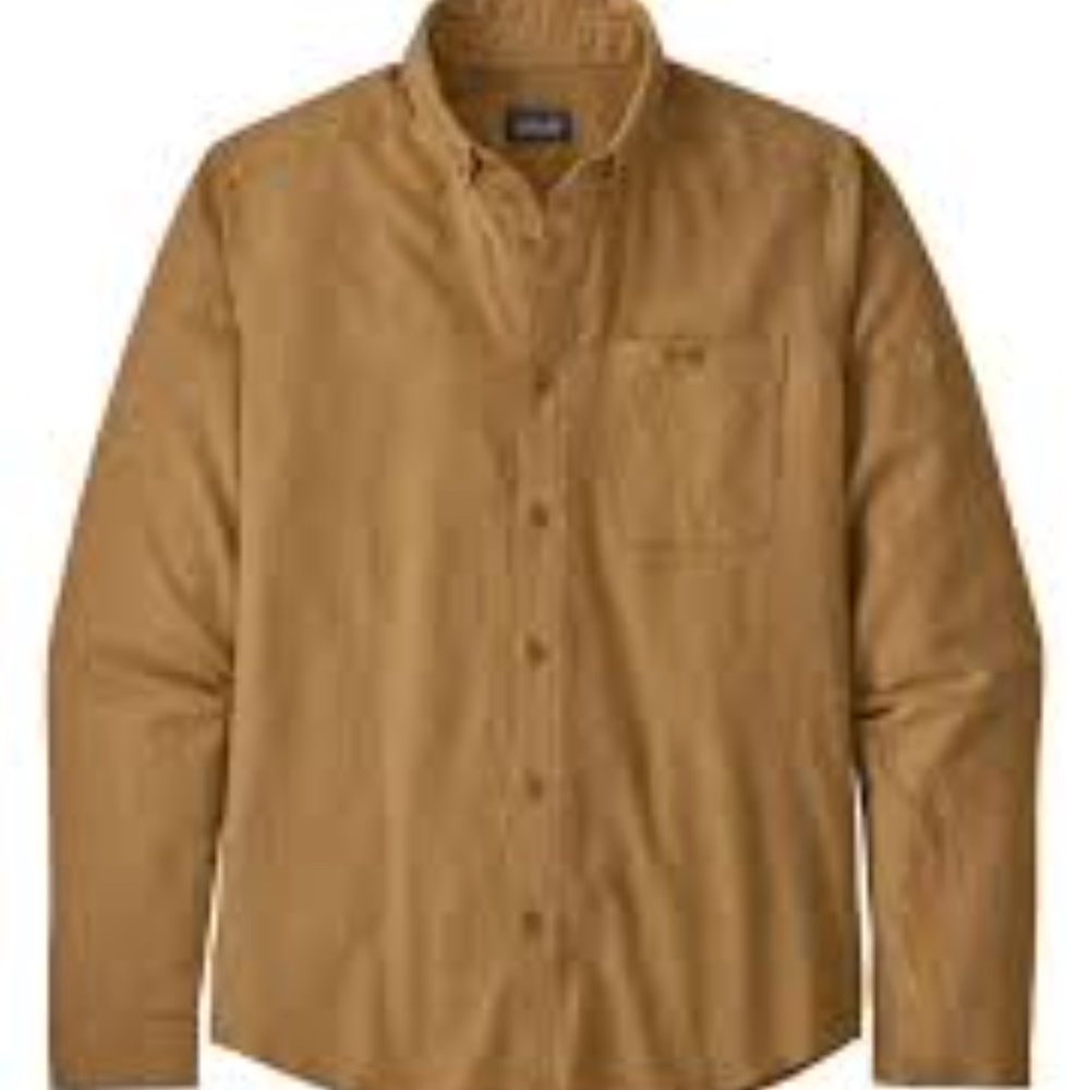 Patagonia Vjosa River Button Down in Harvest Tan